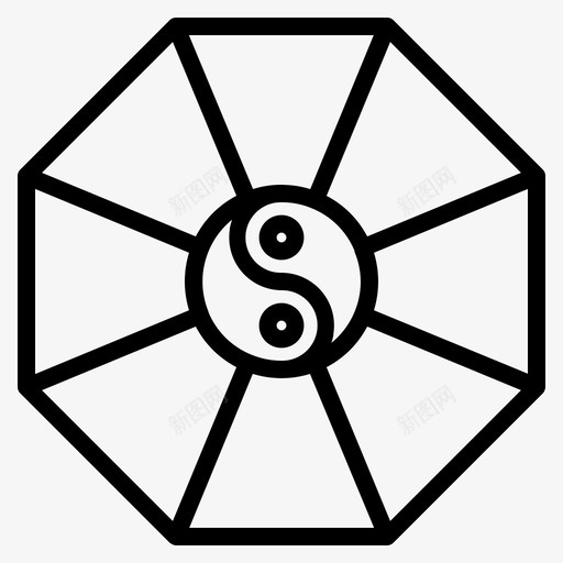 阴阳中国文化图标svg_新图网 https://ixintu.com 中国文化 六边形 十二生肖 阴阳