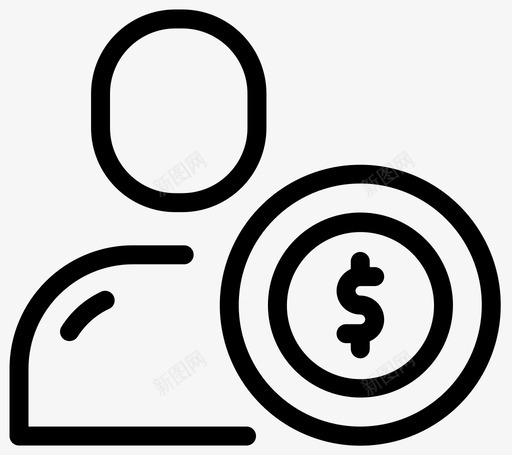 银行账户硬币人图标svg_新图网 https://ixintu.com 硬币 账户 银行