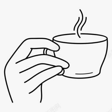 手拿咖啡杯咖啡杯热咖啡图标图标