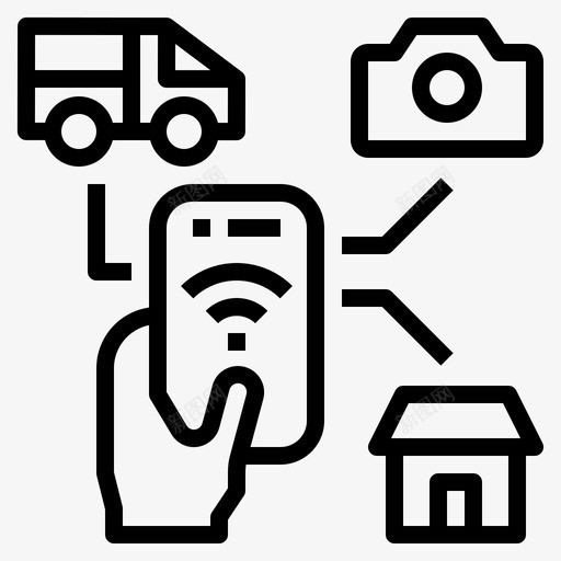 智能手机物联网78线性图标svg_新图网 https://ixintu.com 手机 智能 线性 联网