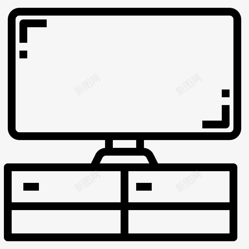 电视电子设备16线性图标svg_新图网 https://ixintu.com 电子设备 电视 线性