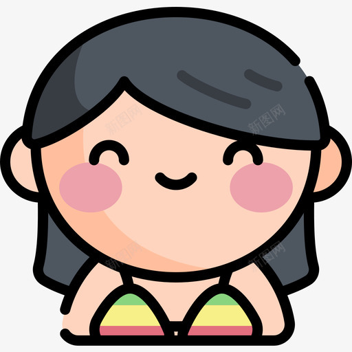 女游泳池9线性颜色图标svg_新图网 https://ixintu.com 游泳池 线性 颜色