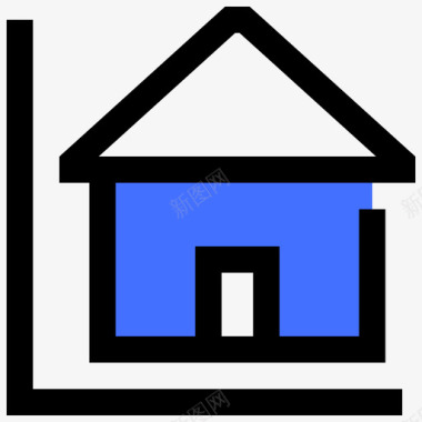 房子商业计划书蓝色图标图标