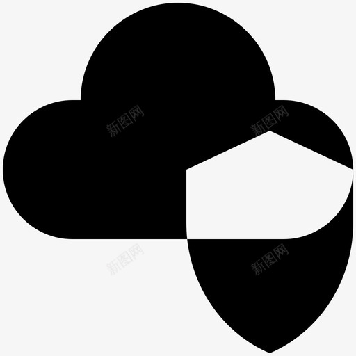 云盾防御网络图标svg_新图网 https://ixintu.com 安全 盾云 网络 防御 防护