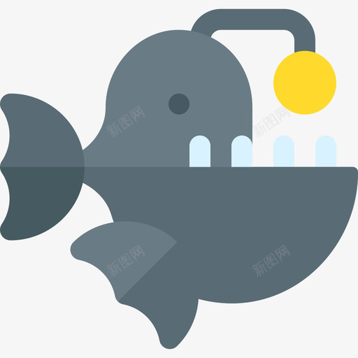琵琶鱼海洋生物38扁平图标svg_新图网 https://ixintu.com 扁平 海洋生物 琵琶
