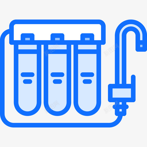 滤水器水管工14蓝色图标svg_新图网 https://ixintu.com 水管 滤水器 管工 蓝色