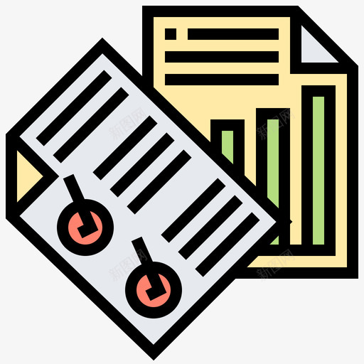 纸张商务必备10线性颜色图标svg_新图网 https://ixintu.com 商务 必备 纸张 线性 颜色