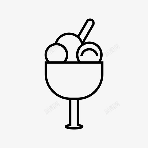 冰激凌高脚杯玻璃杯冰淇淋图标svg_新图网 https://ixintu.com 1个 冰淇淋 冰激凌 玻璃杯 糖果 高脚杯 黑色