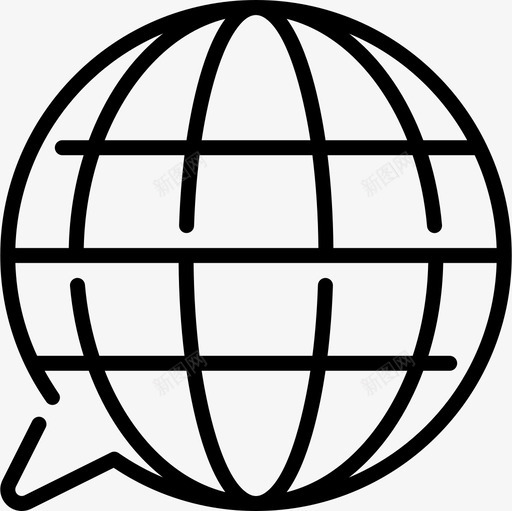 环球客户服务4直线图标svg_新图网 https://ixintu.com 客户服务 环球 直线