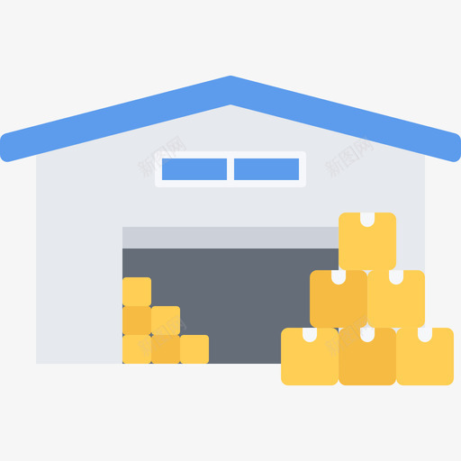 仓库送货100平房图标svg_新图网 https://ixintu.com 仓库 平房 送货