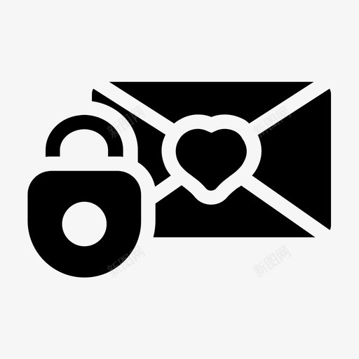 信封信件锁图标svg_新图网 https://ixintu.com 信件 信封 情人节 爱情 第二