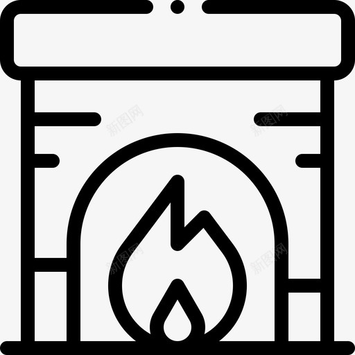 壁炉家居用品23线性图标svg_新图网 https://ixintu.com 壁炉 家居用品 线性