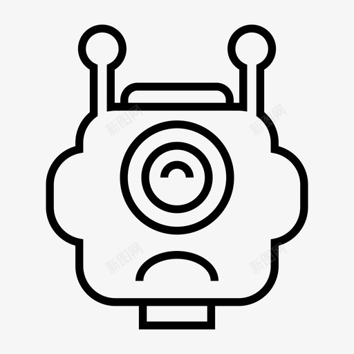 机器人人工半机器人图标svg_新图网 https://ixintu.com 人头 人工 智能 机器 机器人