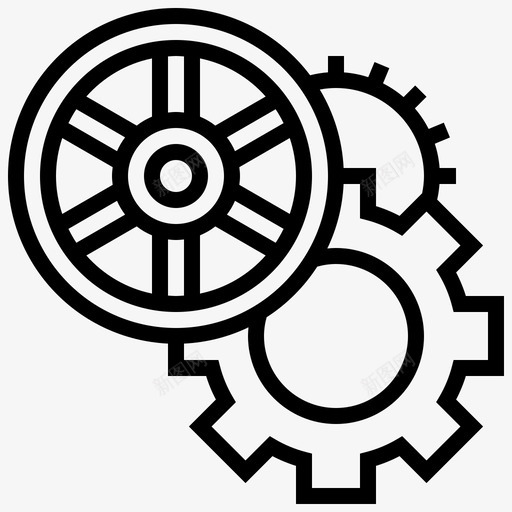 齿轮机械系统图标svg_新图网 https://ixintu.com 工具 机械 机械系 系统 车轮 钟表 齿轮