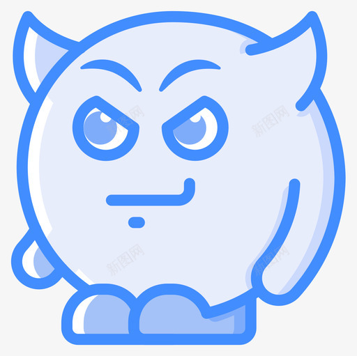 魔鬼表情人物1蓝色图标svg_新图网 https://ixintu.com 人物 蓝色 表情 魔鬼