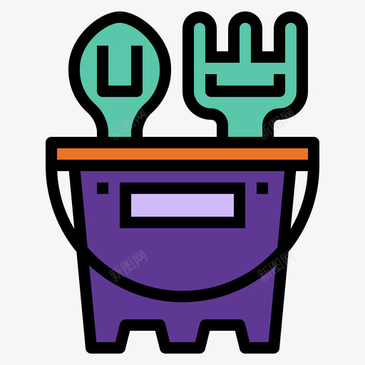 沙桶玩具26线颜色图标svg_新图网 https://ixintu.com 沙桶 玩具 颜色