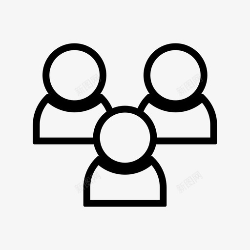 组社区朋友图标svg_新图网 https://ixintu.com 一起 团队 图标 大纲 朋友 社区