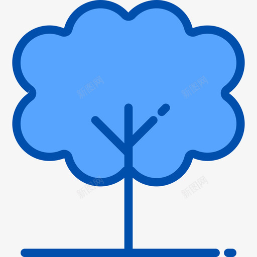 树自然90蓝色图标svg_新图网 https://ixintu.com 自然 蓝色