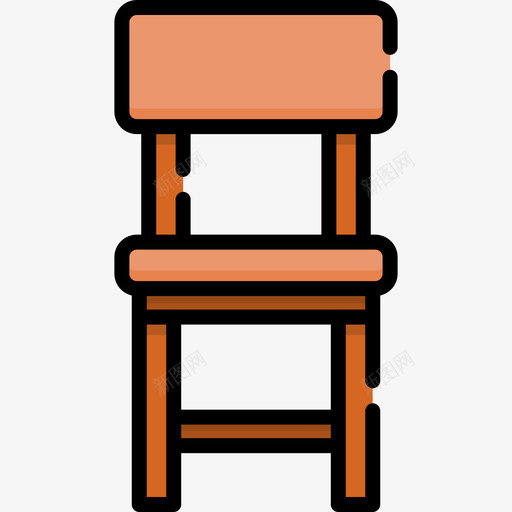 椅子家居用品15线性颜色图标svg_新图网 https://ixintu.com 家居用品 椅子 线性 颜色