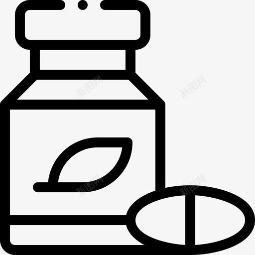 草药药物24线性图标svg_新图网 https://ixintu.com 线性 草药 药物