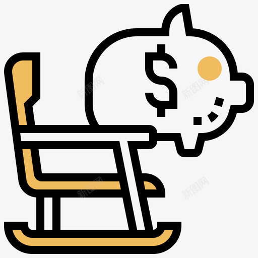 养老金储蓄和投资17黄影图标svg_新图网 https://ixintu.com 储蓄 养老金 投资 黄影