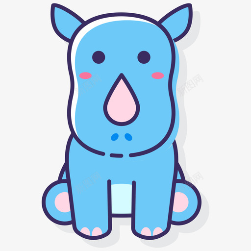 犀牛动物22线形颜色图标svg_新图网 https://ixintu.com 动物 犀牛 线形 颜色