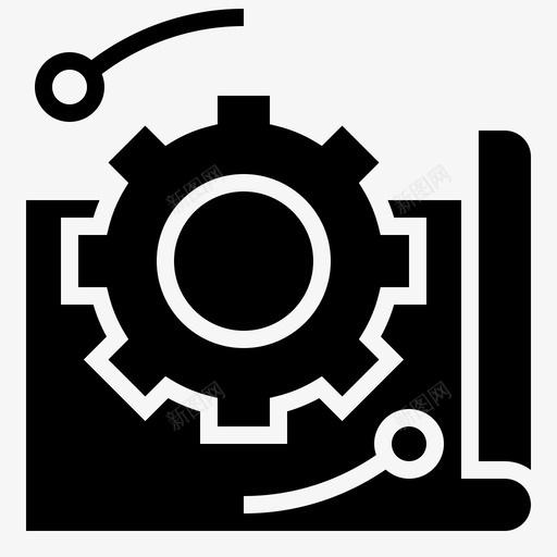 原型蓝图齿轮图标svg_新图网 https://ixintu.com 原型 工业 机械 蓝图 设计 齿轮