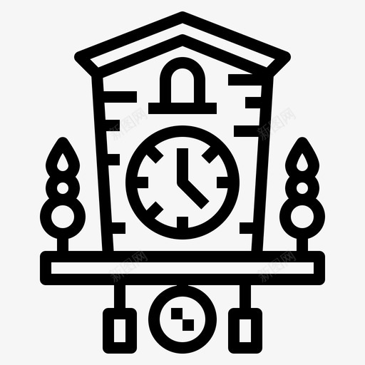 布谷鸟钟手表11直线型图标svg_新图网 https://ixintu.com 布谷鸟 手表 直线 线型