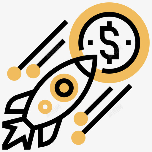 火箭众筹43黄影图标svg_新图网 https://ixintu.com 众筹 火箭 黄影