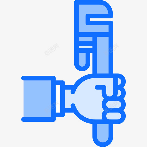 活动扳手管道工14蓝色图标svg_新图网 https://ixintu.com 扳手 活动 管道工 蓝色