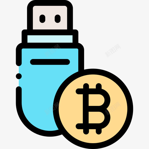 Pendrive比特币146线性颜色图标svg_新图网 https://ixintu.com 比特 线性 颜色