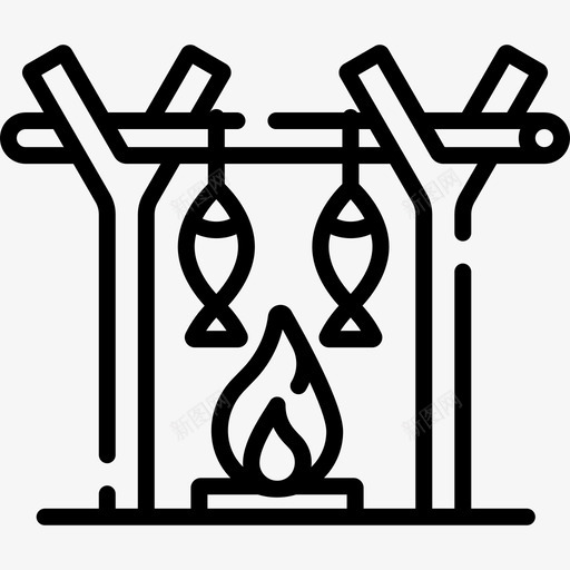 鱼类北极35直线型图标svg_新图网 https://ixintu.com 北极 直线 线型 鱼类