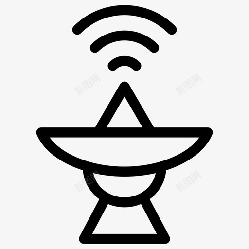碟形卫星接收器信号图标svg_新图网 https://ixintu.com 信号 卫星 卫星接收 天文学 接收器 碟形