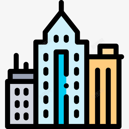办公室城市15号楼线颜色图标svg_新图网 https://ixintu.com 15号楼 办公室 城市 颜色