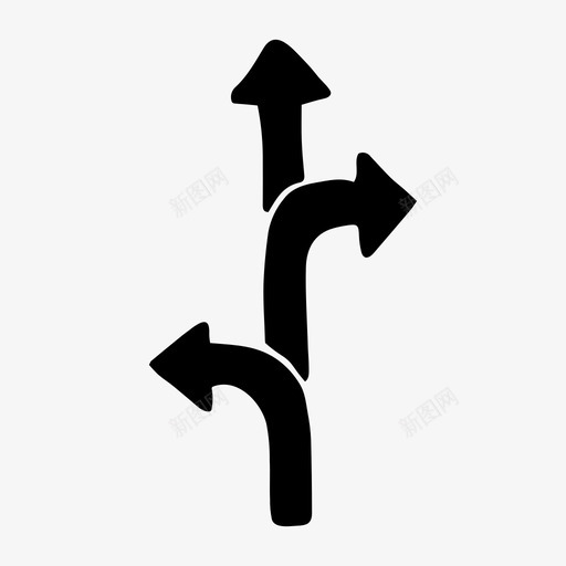 三箭头方向路径图标svg_新图网 https://ixintu.com 指针 方向 符号 箭头 路径