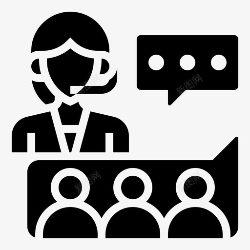 呼叫中心客户关系管理6glyph图标svg_新图网 https://ixintu.com glyph 呼叫中心 客户关系 管理