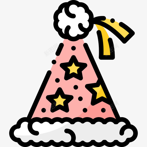 派对帽80岁新年款线性颜色图标svg_新图网 https://ixintu.com 帽岁 新年 派对 线性 颜色