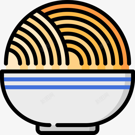 面条中国81原色图标svg_新图网 https://ixintu.com 中国 原色 面条