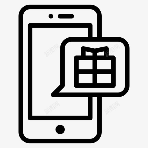 礼物手机订单图标svg_新图网 https://ixintu.com 手机 礼物 订单