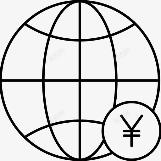 互联网浏览器货币图标svg_新图网 https://ixintu.com 世界 互联网 商业 图标 日元 浏览器 线图 货币 金融