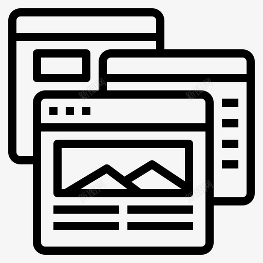 浏览器网站类型4线性图标svg_新图网 https://ixintu.com 浏览器 类型 线性 网站