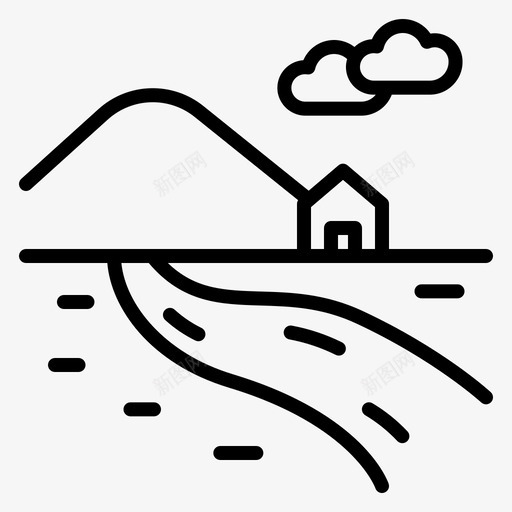 河流36村直线图标svg_新图网 https://ixintu.com 36村 河流 直线