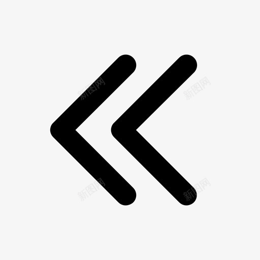 左双V形箭头八点圆角图标svg_新图网 https://ixintu.com 八点 圆角 左双 箭头