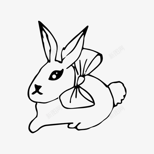 复活节兔子庆祝春天图标svg_新图网 https://ixintu.com 兔子 复活节 庆祝 春天