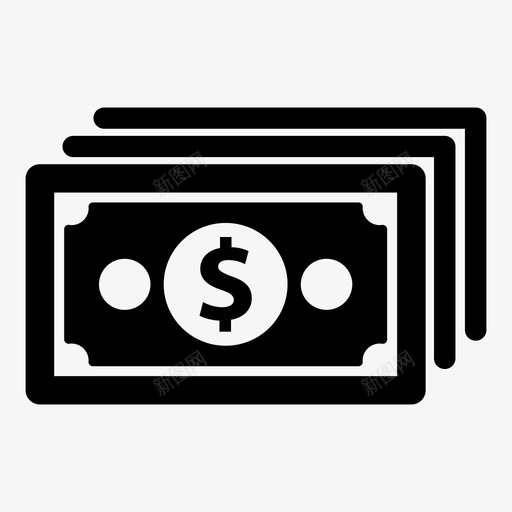 现金票据货币美元图标svg_新图网 https://ixintu.com 现金 票据 美元 股票市场 货币 金融