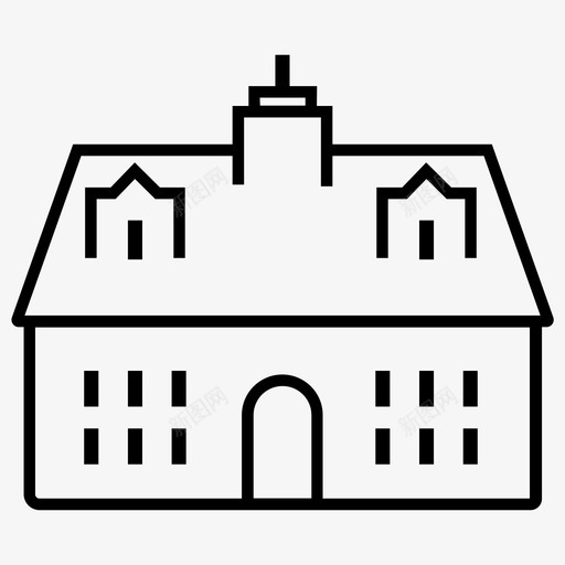 房屋建筑城市图标svg_新图网 https://ixintu.com 乡村 城市 家庭 建筑 房屋 收集 线路