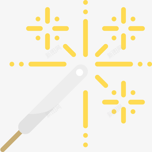 Sparkler新年79扁平图标svg_新图网 https://ixintu.com Sparkler 扁平 新年