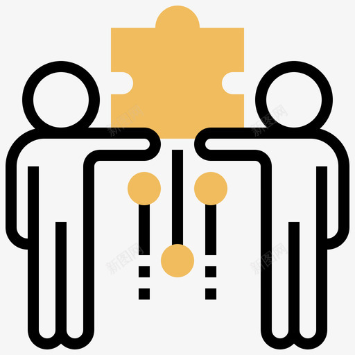 团队合作企业管理74黄影图标svg_新图网 https://ixintu.com 企业管理 合作 团队 黄影