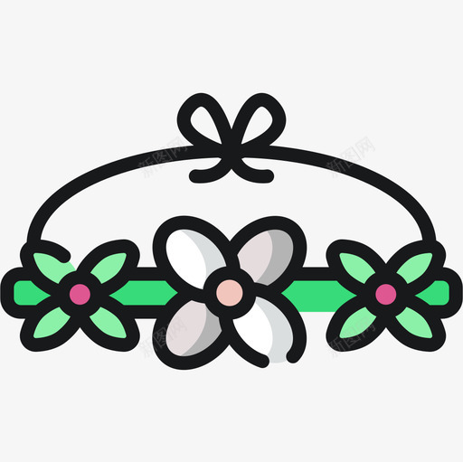 花冠嬉皮士30线形颜色图标svg_新图网 https://ixintu.com 嬉皮士 线形 花冠 颜色