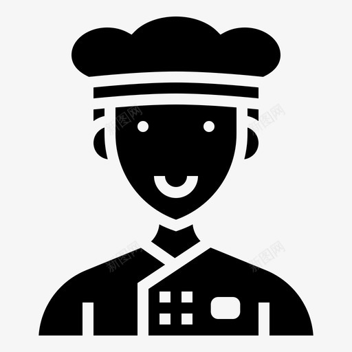 厨师职业男2雕文图标svg_新图网 https://ixintu.com 厨师 职业 雕文
